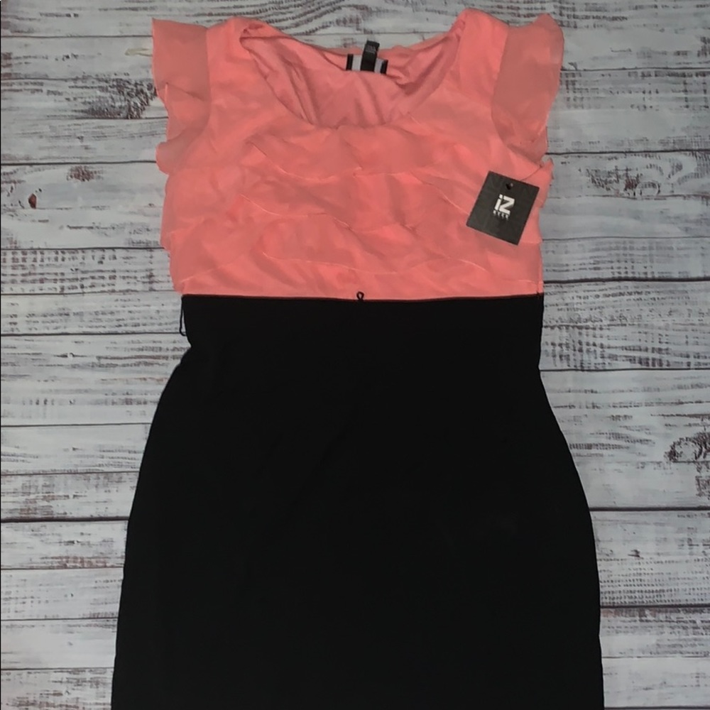 Coral & Black Cocktail Dress